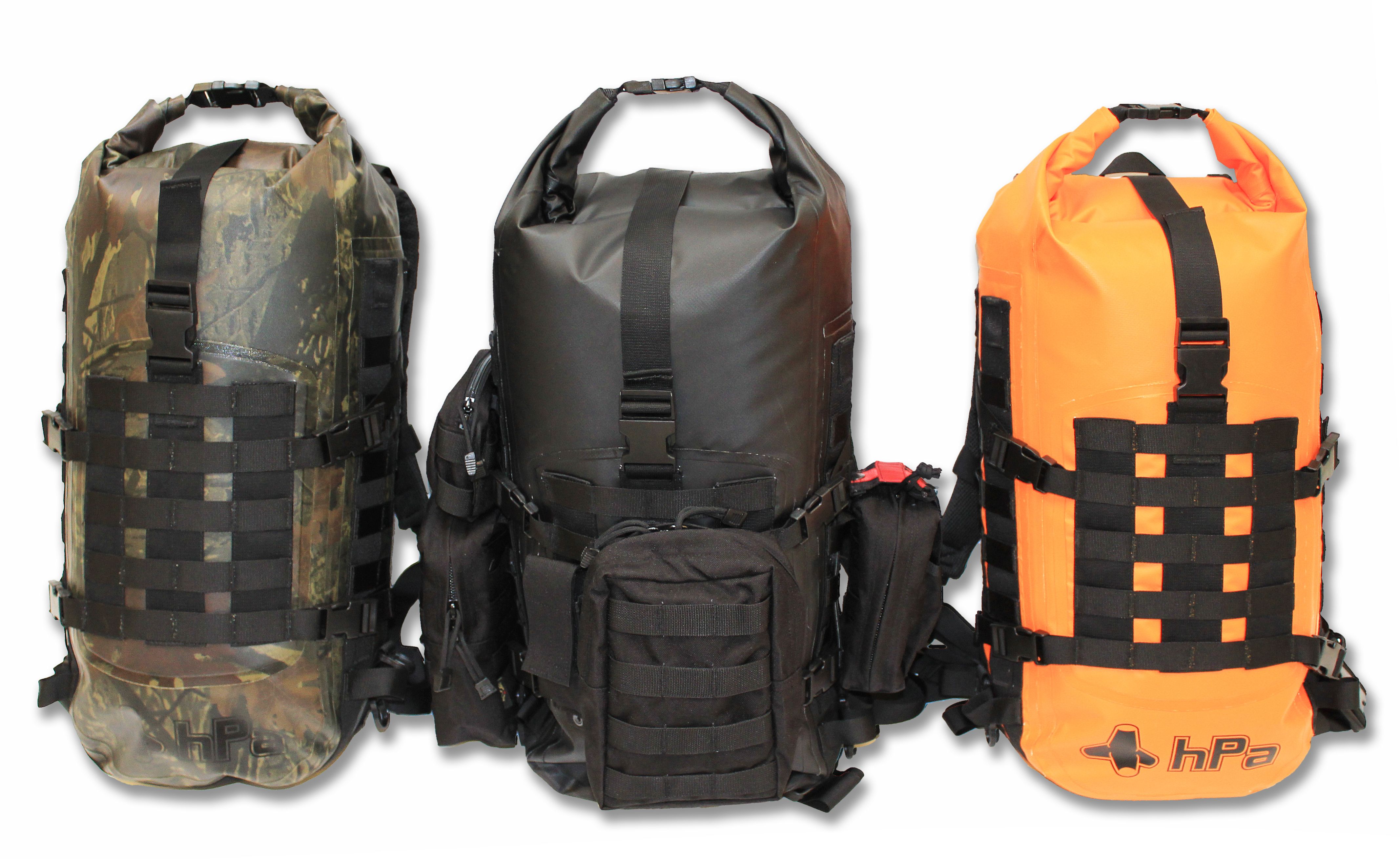 M.O.L.L.E waterproof backpack. Hunting camo, black, orange ...