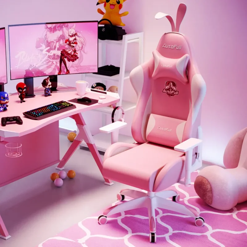 Pink Gaming Chair With Bunny Ears: Keep You Comfortable For Hours 2 Pink Gaming Chair With Bunny Ears